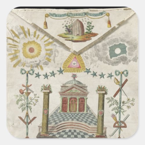 Apron of a Master of Saint_Julien Lodge in Square Sticker