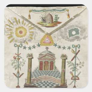 Apron of a Master of Saint-Julien Lodge in Square Sticker