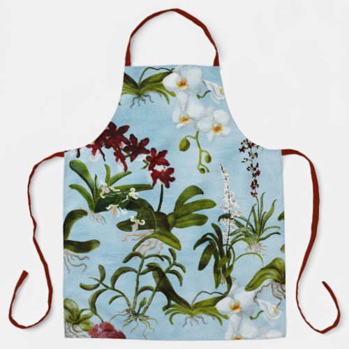 Apron _ Orchid Pattern in Blue