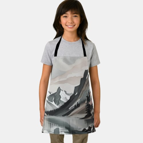 Apron S TEE Mountain Lake Scene graphic