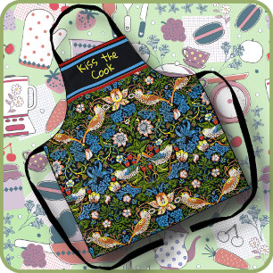 APRON - Strawberry Thief by Wm. Morris + Monogram