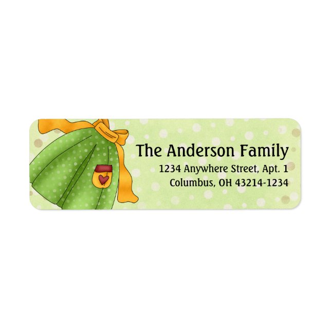 Apron Strings Apron d7 Cooking Address Labels (Front)