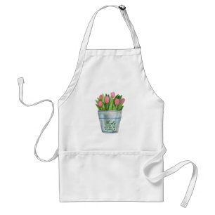 Apron Teacher Gift Mother's Day Thanks Tulips