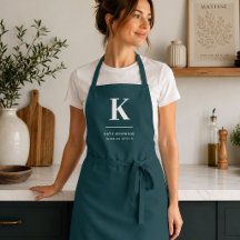 Apron | Teal Initial Name Custom Business Workwear