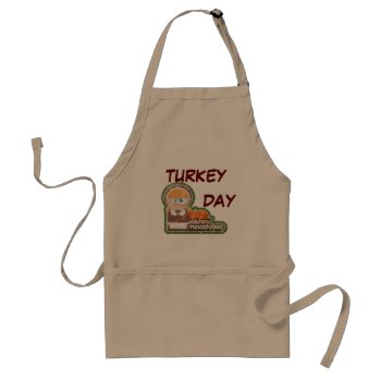 Apron Turkey Day Thanksgiving  Custom Gift by CREATIVEHOLIDAY at Zazzle