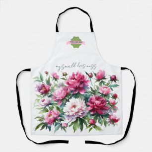 Apron Watercolor Peonies Var01
