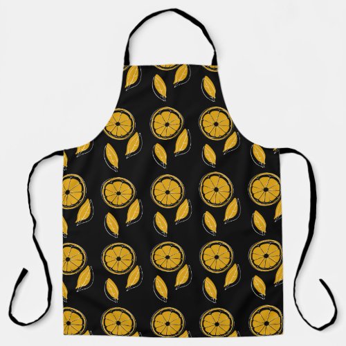 Apron with all_over fruit print