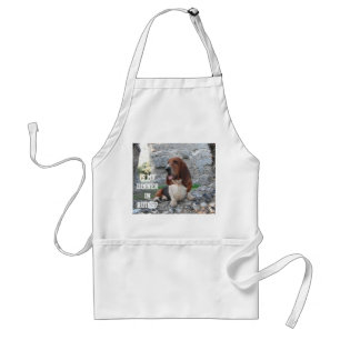Apron With Basset Hound Visiting Castle Ruins