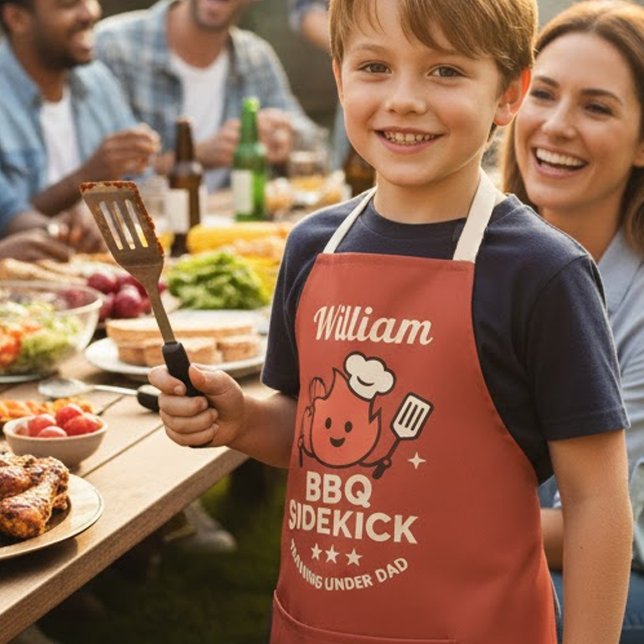 Apron with Custom Name BBQ Sidekick Kids  (Creator Uploaded)
