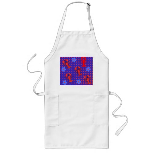 Apron with lobsters net and  flowers 