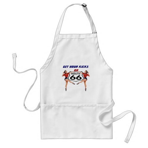 Apron with Retro Kicks Gals w ROUTE 66 SIGN