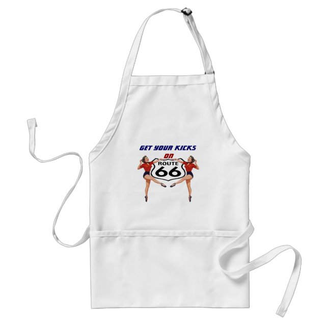 Apron with Retro "Kicks" Gals w/ ROUTE 66 SIGN (Front)