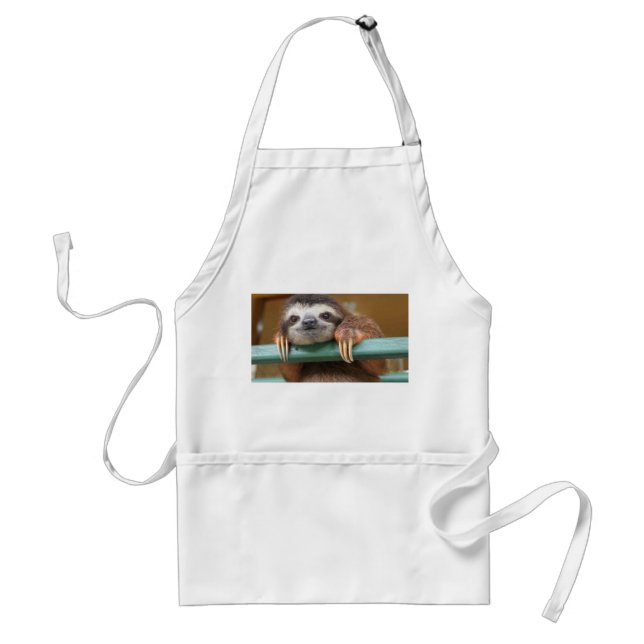 Apron with Sloth, medium length 3 pockets (Front)