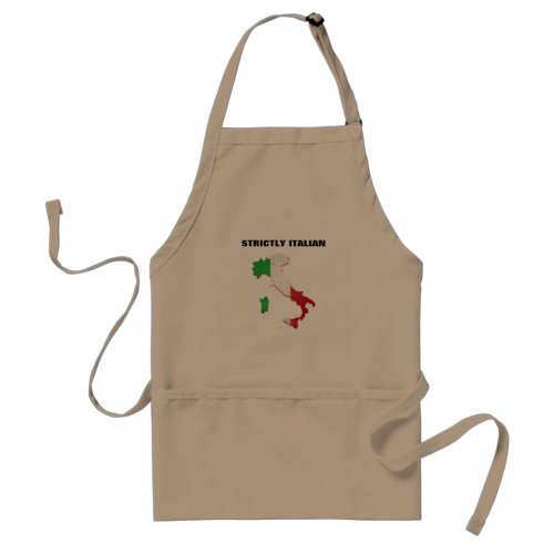 Apron with Strictly Italian and Map Flag of Italy