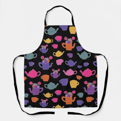 apron with vectorial Garden Tea Party elements
