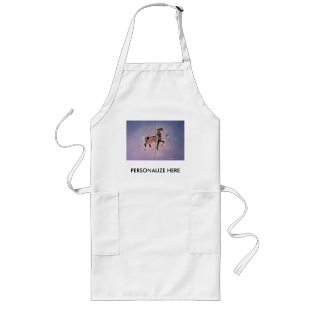 Aprons, Bibs - Petaluma Carousel Horse 2 Long Apron (Front)
