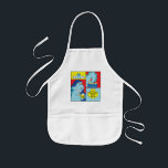 Aprons Children's Hanukkah Latke Eating Dinosaur<br><div class="desc">A Hanukkah children's apron. This "Latke Eating Dinosaur" makes a wonderful gift for any child this Chanukah. Use it for baking, crafts or play to make any child's day! To personalize simply delete text, "Eat and Spin with Katie" and replace with your own message. Choose your favorite font style, color,...</div>