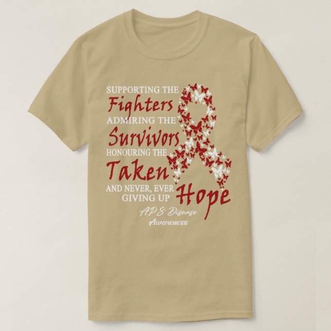 APS Disease Awareness Supporting The Fighters Butt T-Shirt (Design Front)