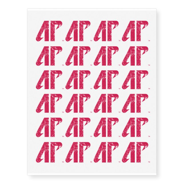 APS Primary Distressed University Mark Temporary Tattoos (Front)