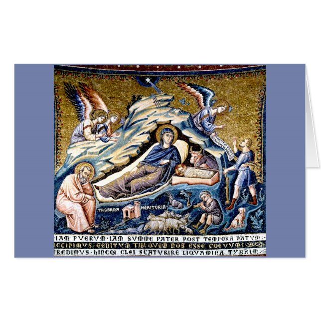 Apse:  3. Nativity of Christ by Pietro Cavallini Card (Front Horizontal)