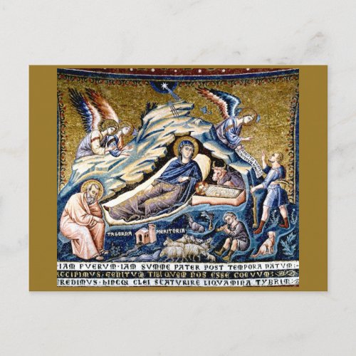 Apse  3 Nativity of Christ by Pietro Cavallini Holiday Postcard