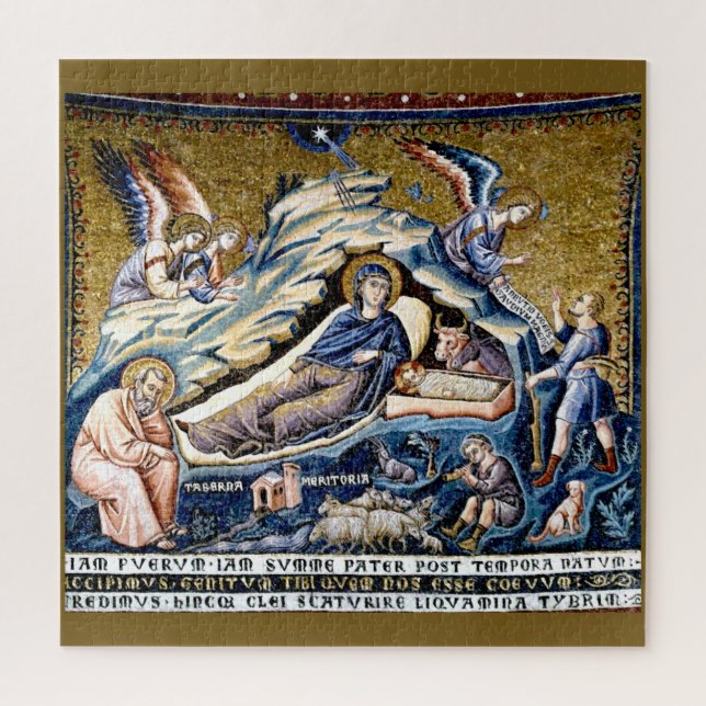 Apse:  3. Nativity of Christ by Pietro Cavallini Jigsaw Puzzle (Vertical)