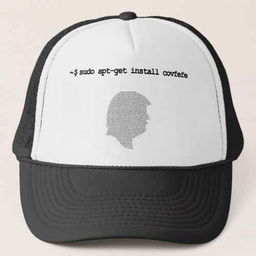 apt_get install covfefe Funny Trump Linux Command Trucker Hat