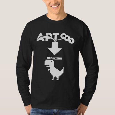 APT Get install DINO Dinosaur Computer Programmer  T-Shirt