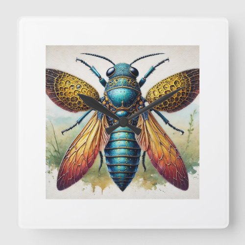 Apterygote Insect 280624IREF107 _ Watercolor Square Wall Clock