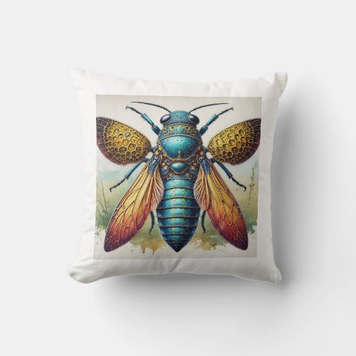 Apterygote Insect 280624IREF107 _ Watercolor Throw Pillow