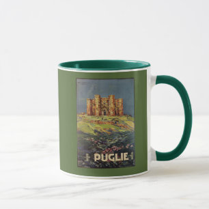 Apulia Castle del Monte vintage Italian travel ad Mug