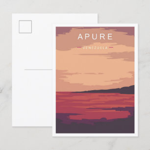 Apure Venezuela Art Vintage Travel Illustration Postcard