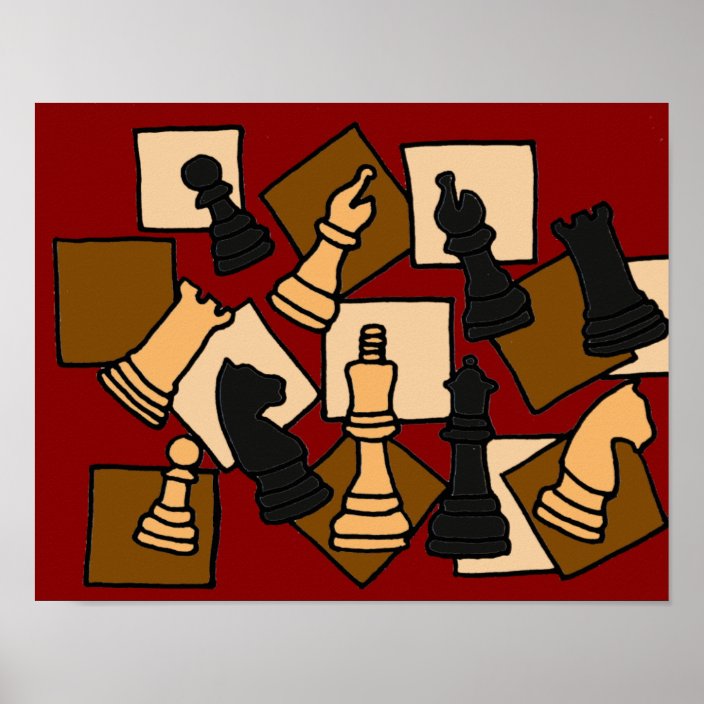 AQ Abstract Art Chess Board Poster