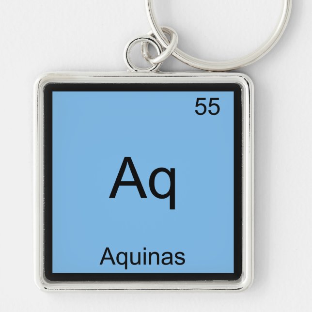 Aq - Aquinas Funny Element Chemistry Symbol Tee Keychain (Front)