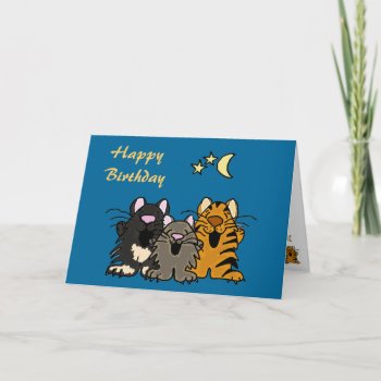 Aq- Cats Singing Birthday Card by inspirationrocks at Zazzle