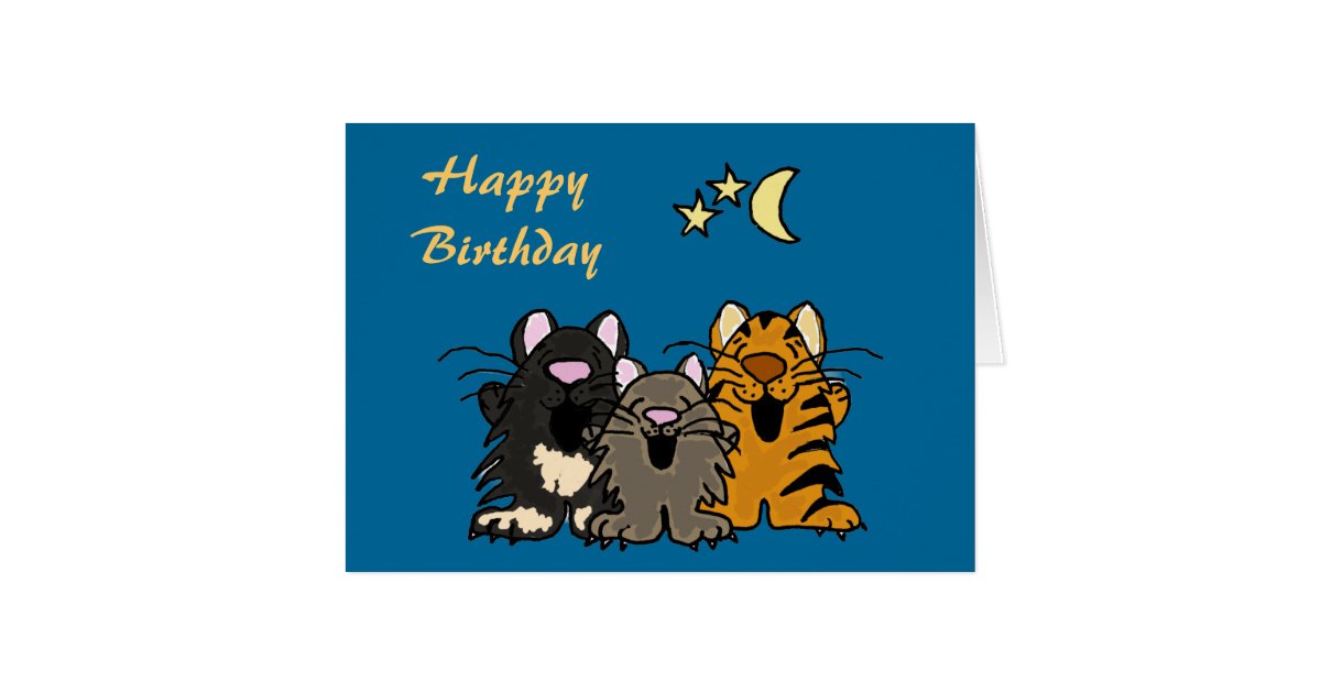 AQ- Cats Singing Birthday Card | Zazzle