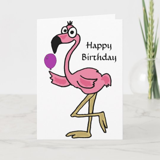 AQ- Funny Flamingo Birthday Card | Zazzle.com