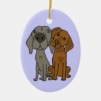 Aq- Weimaraner And Pointer Ornament by inspirationrocks at Zazzle