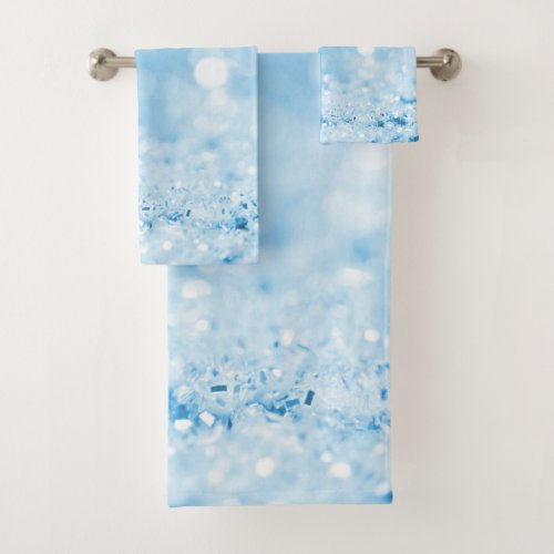 AQAU BLUE SPARKLE BUBBLE BATHROOM TOWEL