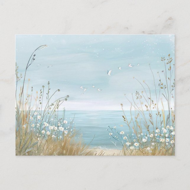 Aqaurell Illustration Beach landscape pastell Postcard (Front)