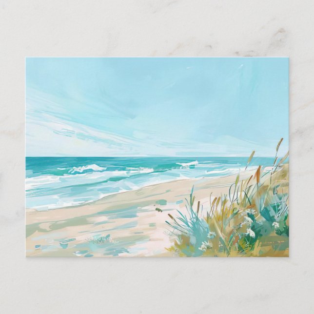Aqaurell Illustration Beach landscape pastell Postcard (Front)