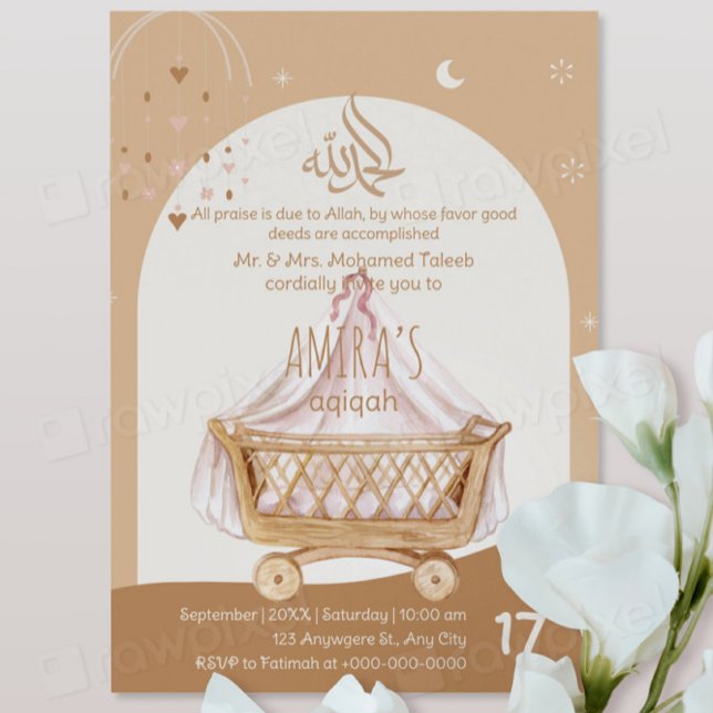 Aqiqah Invitation Baby Naming Ceremony Personalize (Creator Uploaded)