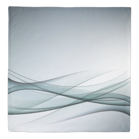 Aqua Abstract (1 Side) Queen Duvet Cover