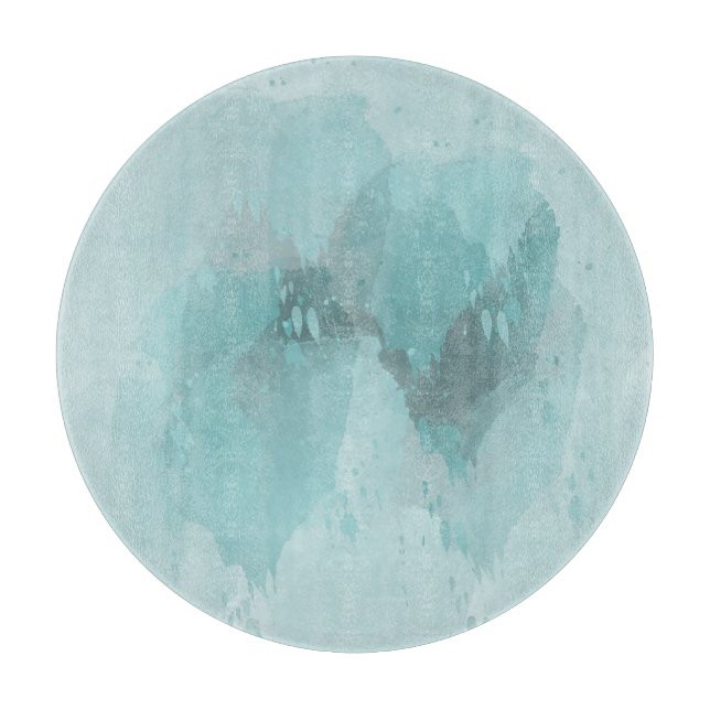 Aqua Abstract Cutting Board (Front)
