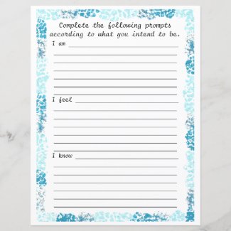 Aqua Abstract Frame, I am I feel I know stationery