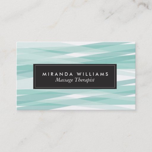 Customizable Aqua Abstract Ribbons Business Cards