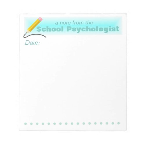 Aqua Accents School Psychologists Note Pad