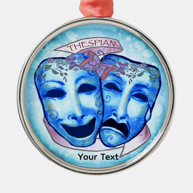 Aqua  Actor Masks Metal Ornament (Front)