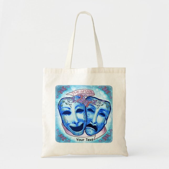 Aqua  Actor Masks Tote Bag (Front)