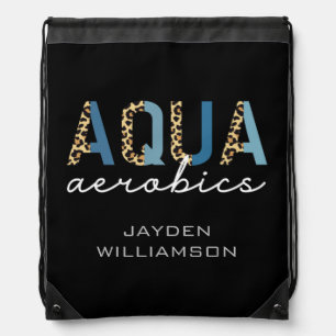 Aqua Aerobics Cheetah print Aqua aerobics gifts Drawstring Bag